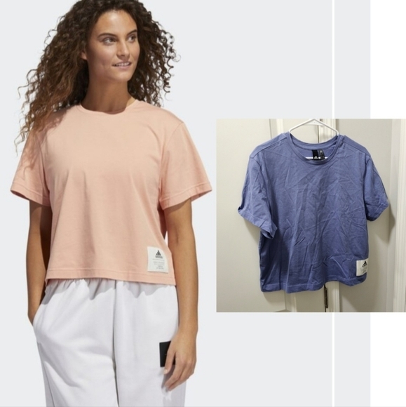 Adidas Boyfriend Crop Tee - Picture 1 of 5